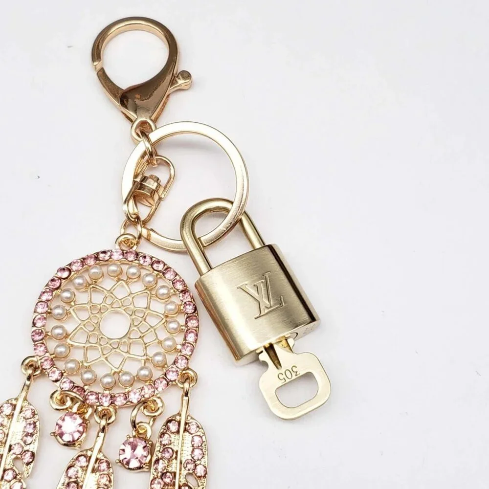 Authentic Louis Vuitton Lock & Key with unbranded Dream Catcher Bagcharm
